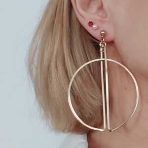 Costume Jewelry Gold Stud Round Earrings
